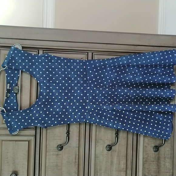 Rebel sugar Xs dress. Dark blue with white stars, flowy/ stretchy material! - Picture 1 of 5